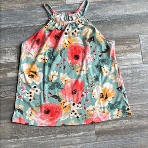 Papermoon Orange Tank Top Floral Print